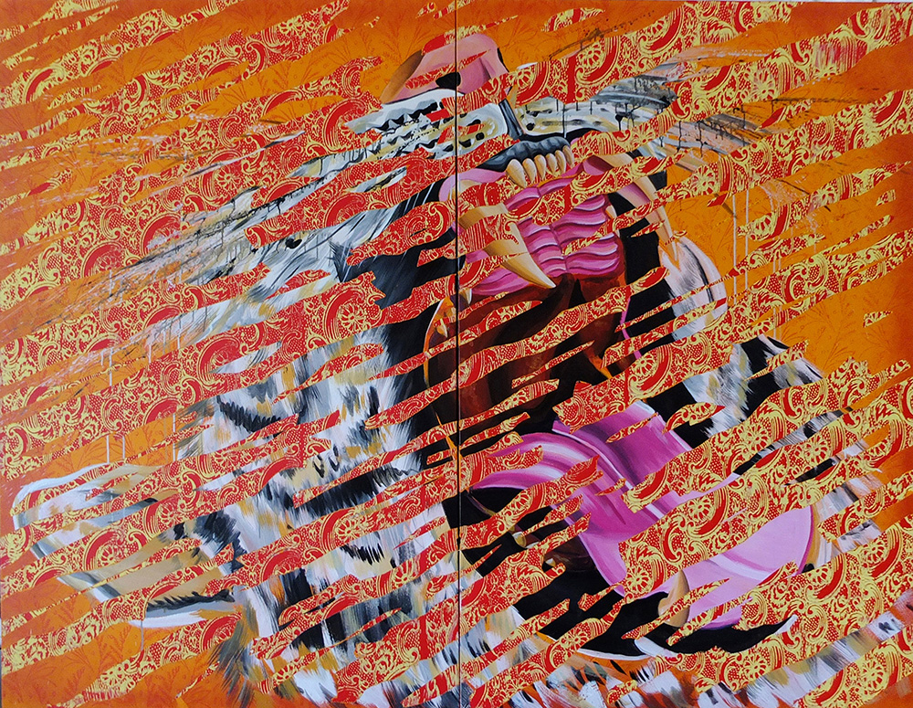   -   Futurism Tiger ,Acrylic paint on canvas, 70 by 100 inches, 2016  